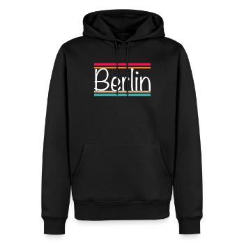 Berlin - Sweat à capuche Premium bio Homme - noir - Devant - Nico (187cm)