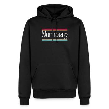 Nuremberg - Men’s Premium Organic Hoodie - black - Front - Nico (187cm)