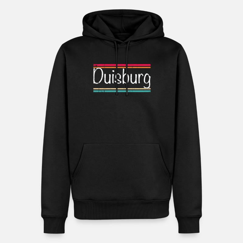 Duisburg - Männer Premium Bio Hoodie - Schwarz