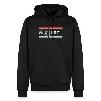 Wuppertal - Männer Premium Bio Hoodie - Schwarz - Vorne - Nico (187cm)