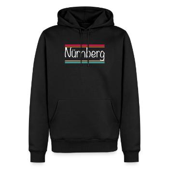 Nuremberg - Men’s Premium Organic Hoodie - black - Front - Nico (187cm)