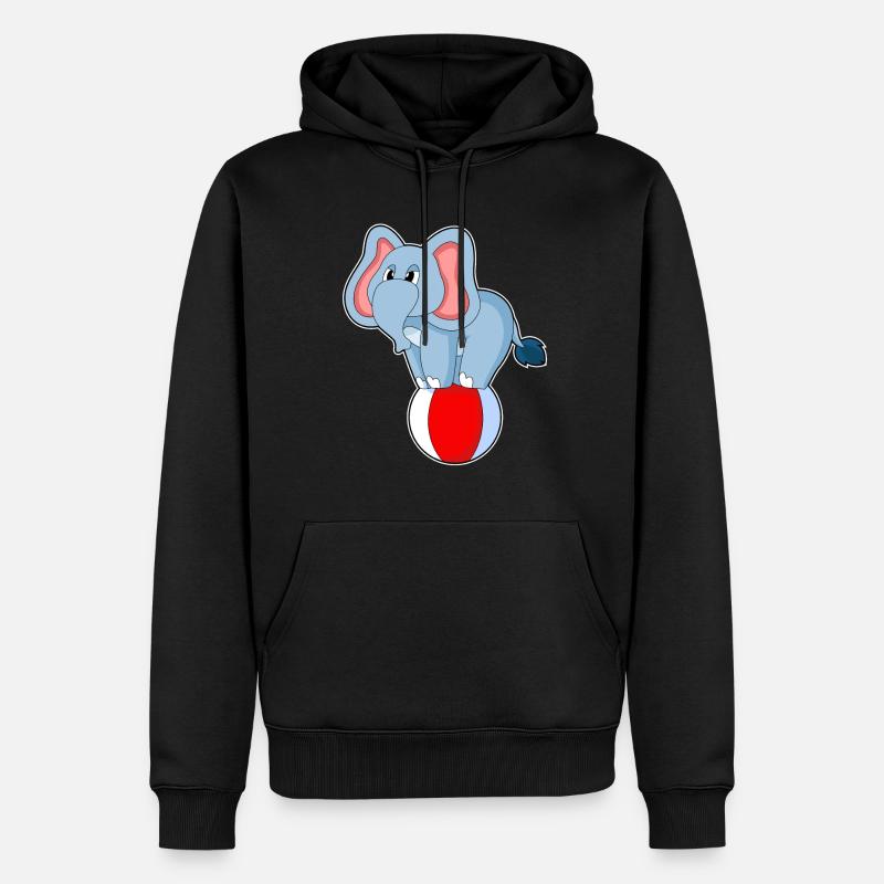 Cirque des éléphants - Sweat à capuche Premium bio Homme - noir