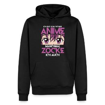 Anime und Zocken - Männer Premium Bio Hoodie - Schwarz - Vorne - Nico (187cm)