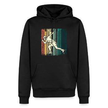 Patin à roues alignées Retro Vintage - Sweat à capuche Premium bio Homme - noir - Devant - Nico (187cm)