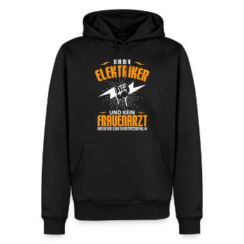 Elektriker elektroinstallateur elektrizität - Männer Premium Bio Hoodie - Schwarz - Vorne - Nico (187cm)