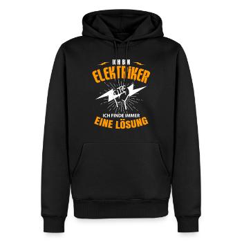 elektroinstallateur elektromeister elektriker - Männer Premium Bio Hoodie - Schwarz - Vorne - Nico (187cm)