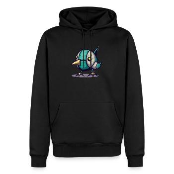Robot Chick Bird - Sweat à capuche Premium bio Homme - noir - Devant - Nico (187cm)