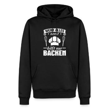 Backen Bäckerei Backstube Hobbybäcker Bäcker - Männer Premium Bio Hoodie - Schwarz - Vorne - Nico (187cm)