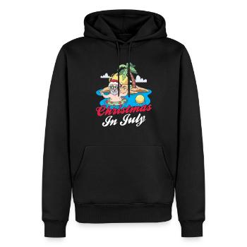 Weihnachten im Juli Noël en juillet Père Noël Humour - Sweat à capuche Premium bio Homme - noir - Devant - Nico (187cm)