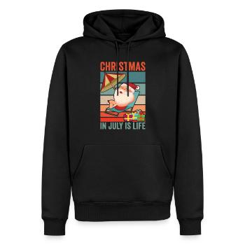 Noël en juillet est la vie Noël en juillet - Sweat à capuche Premium bio Homme - noir - Devant - Nico (187cm)