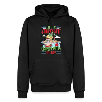 Im Leben Geht Es Um Weihnachten Im Juli Humor - Männer Premium Bio Hoodie - Schwarz - Vorne - Nico (187cm)