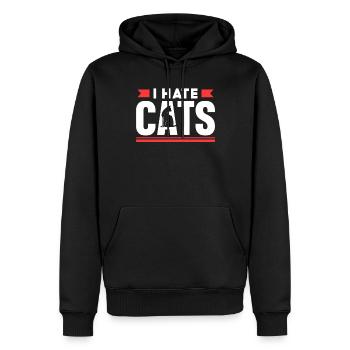 Je déteste l’amoureux des chats chiot chien animal - Sweat à capuche Premium bio Homme - noir - Devant - Nico (187cm)