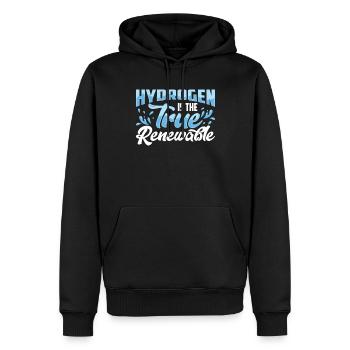 L’hydrogène est la véritable énergie renouvelable - Sweat à capuche Premium bio Homme - noir - Devant - Nico (187cm)