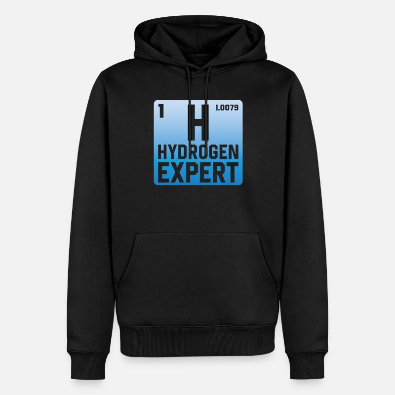 Hydrogen Expert Wasserstoff Energie Element - Männer Premium Bio Hoodie - Schwarz