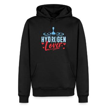 Hydrogen Lover Energy Element Hydrogen - Men’s Premium Organic Hoodie - black - Front - Nico (187cm)