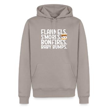 Marshmallow S'more - Men’s Premium Organic Hoodie - taupe - Front - Nico (187cm)