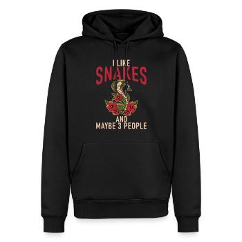 Schlange Geschenk Schlangenliebhaber - Männer Premium Bio Hoodie - Schwarz - Vorne - Nico (187cm)