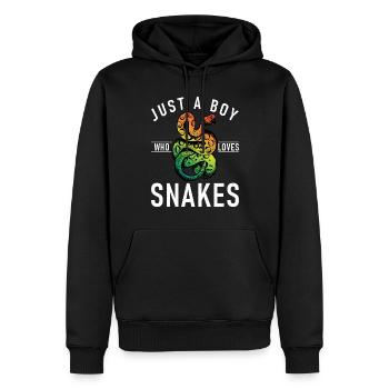Schlange Geschenk Schlangenliebhaber - Männer Premium Bio Hoodie - Schwarz - Vorne - Nico (187cm)