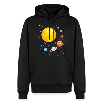Solar System For Astronomy Student - Men’s Premium Organic Hoodie - black - Front - Nico (187cm)