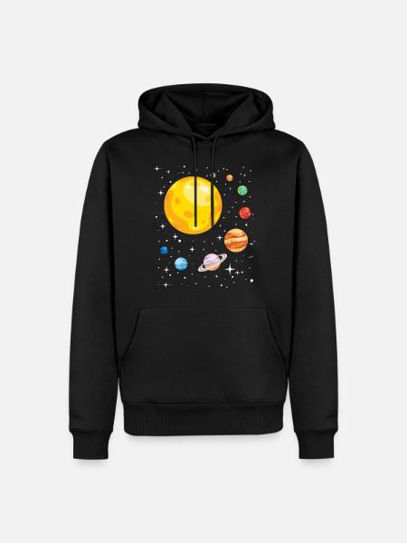 Solar System For Astronomy Student - Herre Premium økologisk hoodie - sort