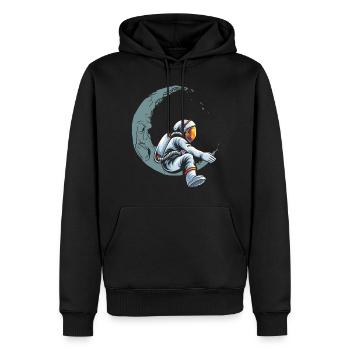 Funny Astronaut On Moon For Astronomy Student - Men’s Premium Organic Hoodie - black - Front - Nico (187cm)