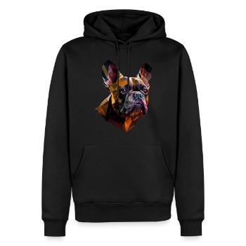 Français Bulldog Frenchie Französische Bulldogge - Sweat à capuche Premium bio Homme - noir - Devant - Nico (187cm)