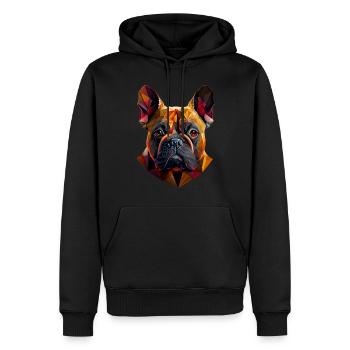 Français Bulldog Frenchie Französische Bulldogge - Sweat à capuche Premium bio Homme - noir - Devant - Nico (187cm)