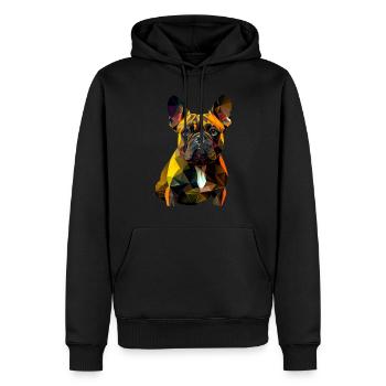Français Bulldog Frenchie Französische Bulldogge - Sweat à capuche Premium bio Homme - noir - Devant - Nico (187cm)