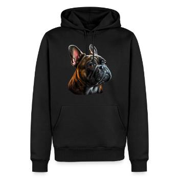 Français Bulldog Frenchie Französische Bulldogge - Sweat à capuche Premium bio Homme - noir - Devant - Nico (187cm)