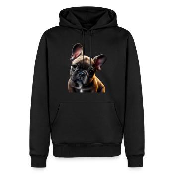 Français Bulldog Frenchie Französische Bulldogge - Sweat à capuche Premium bio Homme - noir - Devant - Nico (187cm)