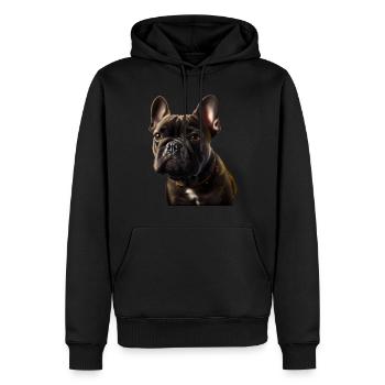 Français Bulldog Frenchie Französische Bulldogge - Sweat à capuche Premium bio Homme - noir - Devant - Nico (187cm)