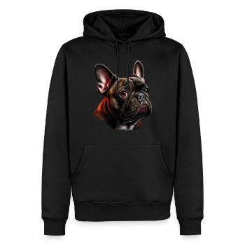 Français Bulldog Frenchie Französische Bulldogge - Sweat à capuche Premium bio Homme - noir - Devant - Nico (187cm)