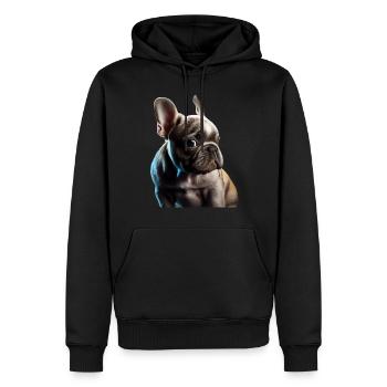 Français Bulldog Frenchie Französische Bulldogge - Sweat à capuche Premium bio Homme - noir - Devant - Nico (187cm)
