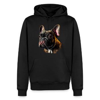 Français Bulldog Frenchie Französische Bulldogge - Sweat à capuche Premium bio Homme - noir - Devant - Nico (187cm)