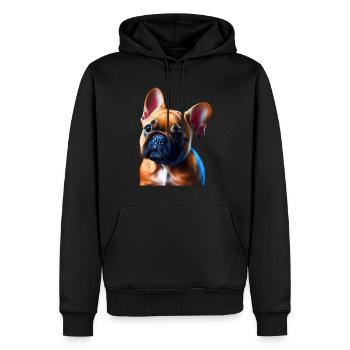 Français Bulldog Frenchie Französische Bulldogge - Sweat à capuche Premium bio Homme - noir - Devant - Nico (187cm)