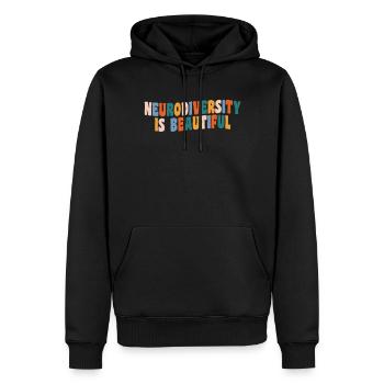La neurodiversité est belle pour la neurodiversité - Sweat à capuche Premium bio Homme - noir - Devant - Nico (187cm)