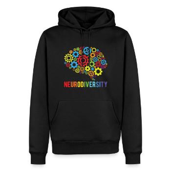 La neurodiversité pour la sensibilisation à la neurodiversité - Sweat à capuche Premium bio Homme - noir - Devant - Nico (187cm)