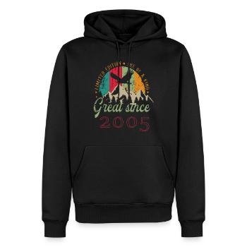 18 ans dragon anniversaire fantaisie - Sweat à capuche Premium bio Homme - noir - Devant - Nico (187cm)