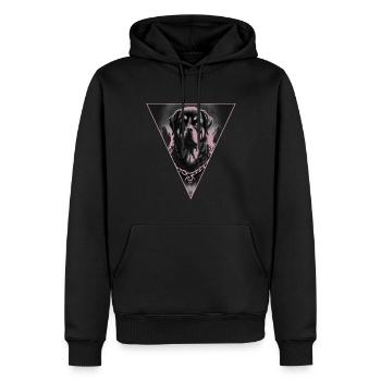 Rottweiler,Tête de chien,Sport de chien,Garde du corps - Sweat à capuche Premium bio Homme - noir - Devant - Nico (187cm)