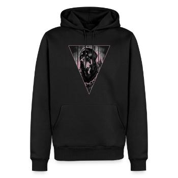 Rottweiler,Tête de chien,Sports canins - Sweat à capuche Premium bio Homme - noir - Devant - Nico (187cm)