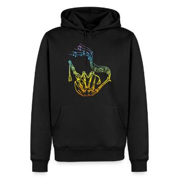 Cornemuse avec notes de musique Joueur de cornemuse Cornemuse - Sweat à capuche Premium bio Homme - noir - Devant - Nico (187cm)