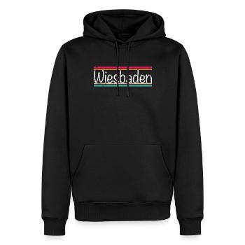 Wiesbaden - Männer Premium Bio Hoodie - Schwarz - Vorne - Nico (187cm)
