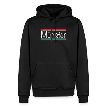 Münster - Männer Premium Bio Hoodie - Schwarz - Vorne - Nico (187cm)