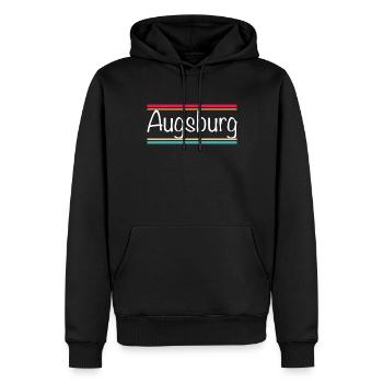 Augsburg - Männer Premium Bio Hoodie - Schwarz - Vorne - Nico (187cm)