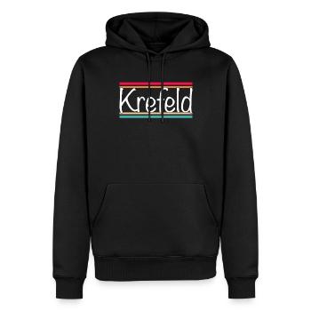 Krefeld - Männer Premium Bio Hoodie - Schwarz - Vorne - Nico (187cm)