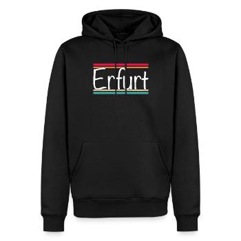 Erfurt - Männer Premium Bio Hoodie - Schwarz - Vorne - Nico (187cm)