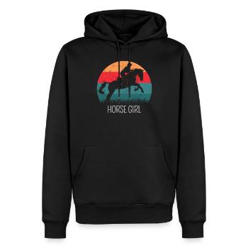 Horse Girl Pferde Reiten - Männer Premium Bio Hoodie - Schwarz - Vorne - Nico (187cm)
