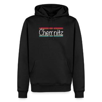 Chemnitz - Männer Premium Bio Hoodie - Schwarz - Vorne - Nico (187cm)