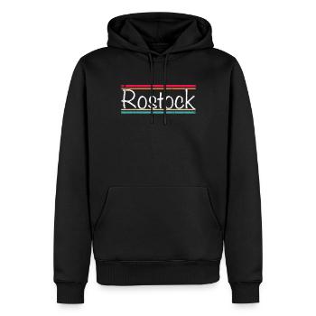 Rostock - Sweat à capuche Premium bio Homme - noir - Devant - Nico (187cm)