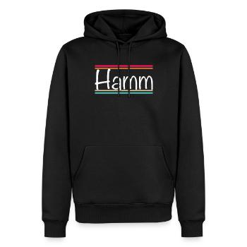Hamm - Männer Premium Bio Hoodie - Schwarz - Vorne - Nico (187cm)